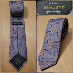 Jos A Bank RESERVE Necktie Geometric Paisley Multicolor 100% Silk Designer Tie